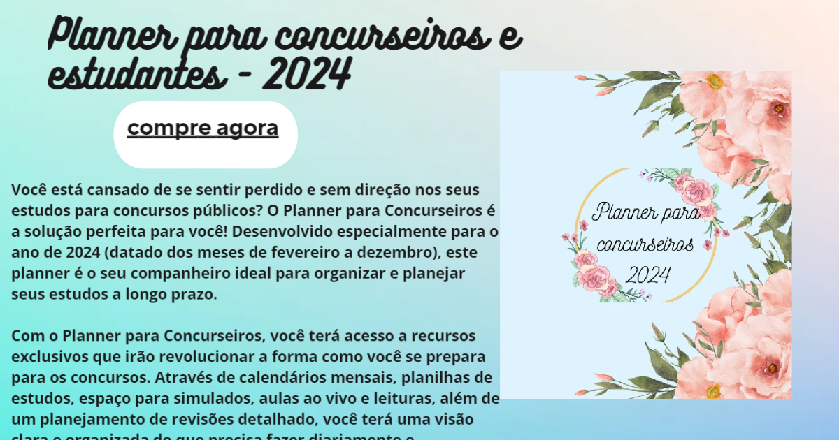 Planner para concurseiros - 2024